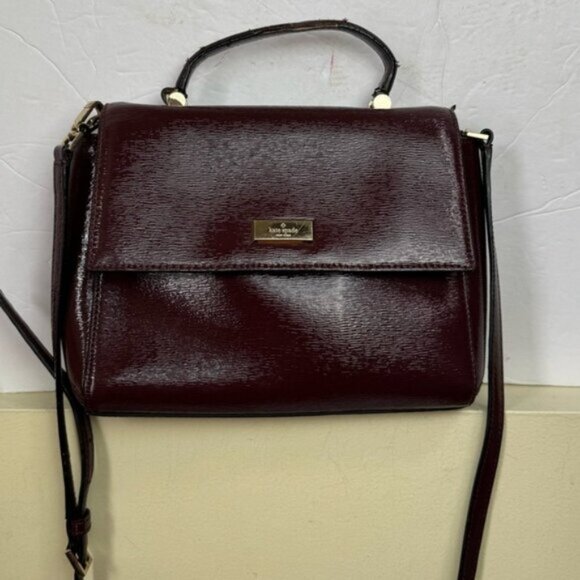 Kate Spade Brynlee Bixby Place Satchel Crossbody Bag Leather Patent Shoulder Red - Picture 12 of 16